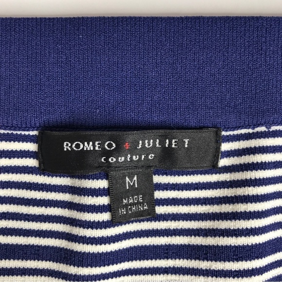 ROMEO + JULIET COUTURE Knit Navy & White Horizontal Stripes Pencil Skirt Size M - Picture 6 of 15